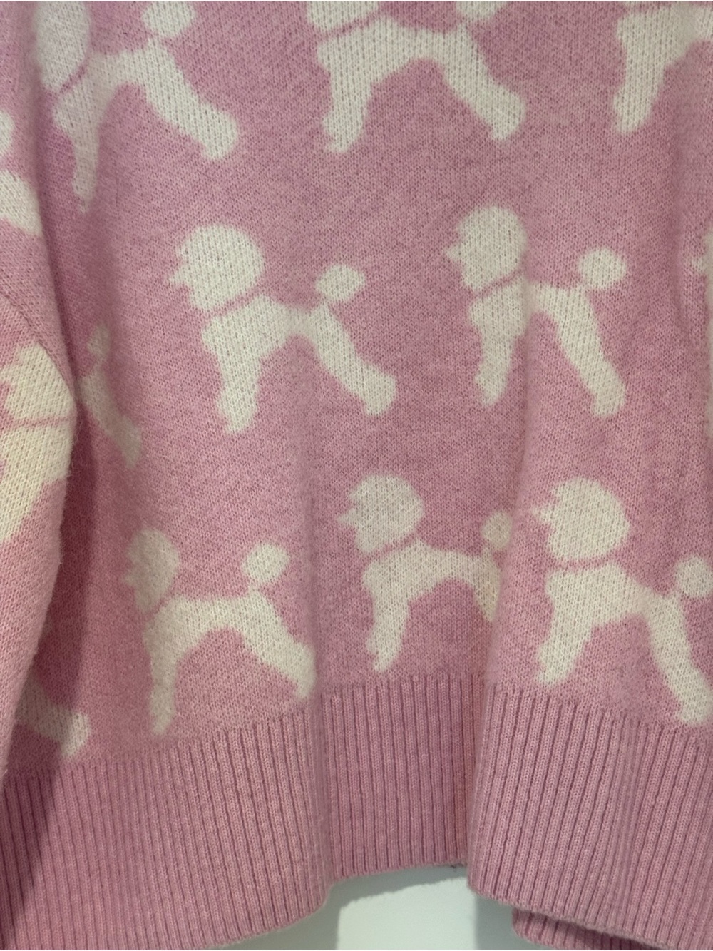 & Other Stories Jacquard Poodle Knit Jumper in pink - Picture 7 of 9
